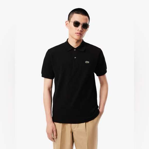 NWT Lacoste Black 'Classic Flt' 100% Cotton Polo Shirt